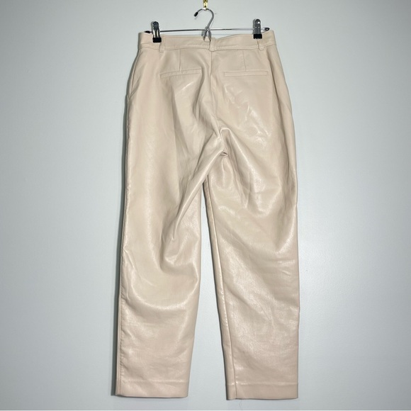 ARITZIA BABATON Women's Ivory Off-White Faux Leather Pants Tapered Leg Size 6 - Picture 2 of 9